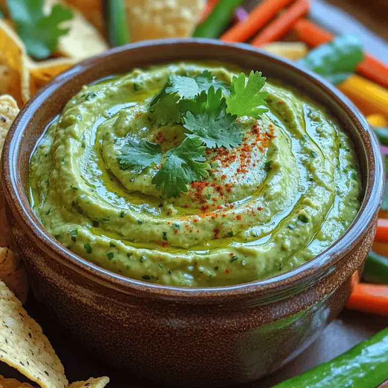 Avocado-based dips have surged in popularity over the years, becoming a staple at gatherings, picnics, and casual get-togethers. Among the plethora of avocado recipes, Creamy Avocado Cilantro Dip stands out not only for its rich flavor but also for its adaptability. Whether you’re using it as a spread on sandwiches, a dip for veggies and chips, or a topping for grilled meats, this creamy concoction is sure to impress. Its vibrant green color and smooth texture make it as visually appealing as it is delicious.