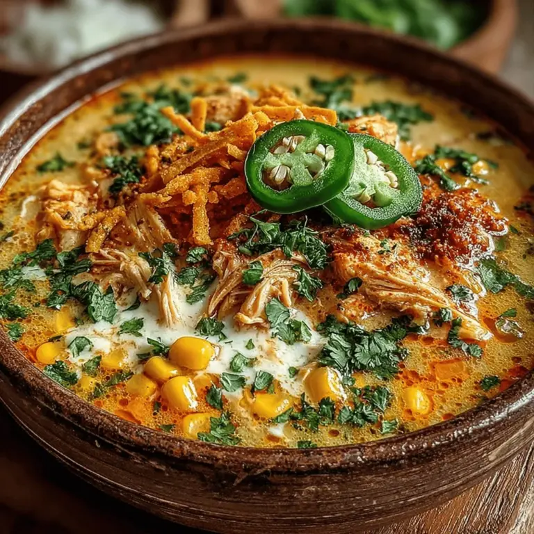 Creamy jalapeño white chicken chili is a culinary delight that has gained popularity for its unique blend of flavors and comforting texture. This dish skillfully combines the savory essence of chicken with the subtle heat of jalapeños and the rich creaminess that makes every spoonful a satisfying experience. Whether you’re looking for a quick weeknight meal or a dish to impress friends and family at your next gathering, this chili fits the bill perfectly. Its versatility allows it to be served as a hearty main course, paired with crusty bread for dipping, or even as a warming starter on a chilly evening.