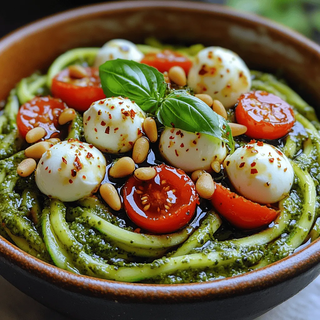 Fresh Caprese Pesto Zoodle Bowl