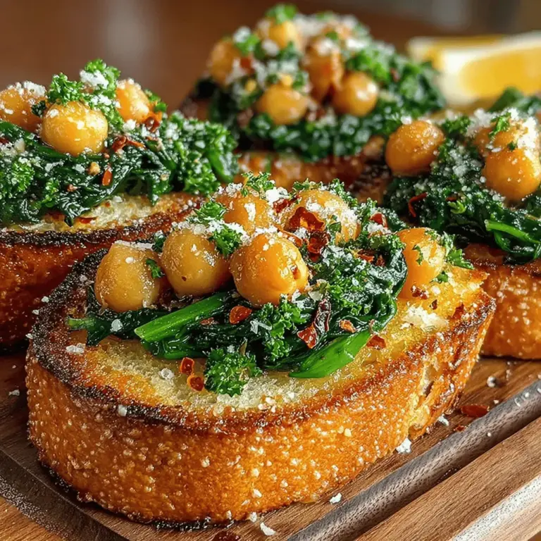 In the realm of quick and satisfying meals, few dishes can match the allure of Garlic Butter Chickpea & Spinach Toasts. This easy-to-make recipe combines the rich, savory flavors of garlic butter with the nutritional powerhouse of chickpeas and the vibrant freshness of spinach, all elegantly served on a bed of crispy, rustic bread. Whether you’re looking for a satisfying lunch, a light dinner, or an impressive appetizer for your next gathering, these toasts are sure to delight both your taste buds and your guests.