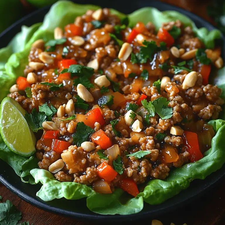 Crunchy Delight Chicken Lettuce Wraps are a tantalizing fusion of flavors and textures that make them an irresistible option for a healthy meal. The dish is characterized by its savory, slightly sweet filling nestled within crisp, refreshing lettuce leaves, providing a satisfying crunch with every bite. As more people seek out nutritious yet delicious meal options, the popularity of lettuce wraps has surged, becoming a staple in contemporary cuisine.