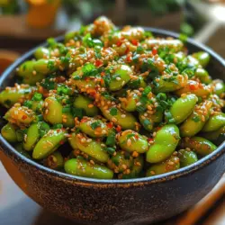 If you’re on the lookout for a healthy snack or appetizer that’s both delicious and simple to make, look no further than Crunchy Sesame Garlic Edamame. This dish is not only easy to whip up but also packed with a delightful combination of flavors that will keep you coming back for more. Edamame, the star of this recipe, is known for its vibrant green color and satisfying crunch, making it a favorite across various cuisines.