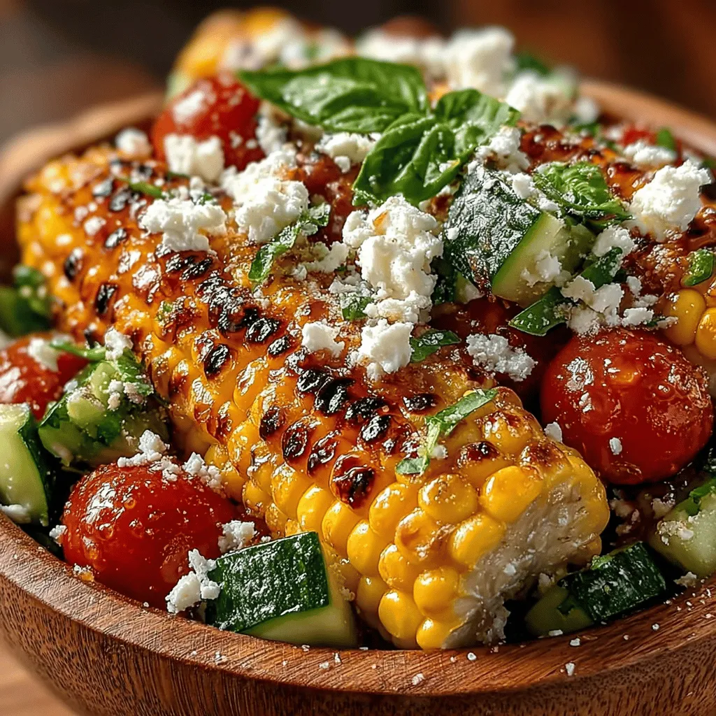 As the days grow longer and the warmth of summer beckons, there’s nothing quite like the vibrant flavors of a grilled corn salad to celebrate the season. This dish is a symphony of fresh ingredients, with grilled corn taking center stage alongside juicy cherry tomatoes, crisp cucumber, and bright basil. The combination of sweet, tangy, and savory elements creates a refreshing salad that is perfect for summer gatherings, barbecues, or as a light meal on a warm evening.