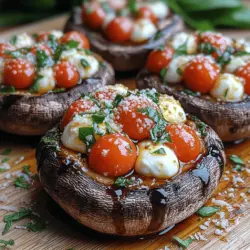 Welcome to a delightful culinary experience that celebrates the vibrant flavors of summer: Fresh Caprese Stuffed Portobellos. This dish is not just a meal; it is a celebration of fresh ingredients and Italian tradition, making it a staple in many households. The classic combination of tomatoes, mozzarella, and basil, typically found in a Caprese salad, is perfectly melded with the earthy, meaty texture of portobello mushrooms. The result? A dish that is not only visually stunning but bursting with flavor, making it perfect for a quick weeknight dinner or an impressive dish at your next gathering.