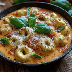 Creamy Roasted Pepper Tortellini Recipe