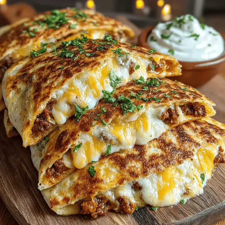 When it comes to quick and delicious meals, few options can rival the Spicy Chipotle Turkey Quesadilla Pockets. This dish embodies a delightful fusion of flavors that not only satisfy the palate but also cater to busy lifestyles. With the perfect balance of spice and creaminess, these quesadilla pockets are easily customizable and are sure to become a staple in your kitchen. Whether you’re preparing a casual weeknight dinner, hosting a game day gathering, or simply craving a flavorful snack, this recipe delivers on all fronts. The combination of savory ground turkey, melty cheese, and smoky chipotle peppers creates a mouthwatering experience that is hard to resist.