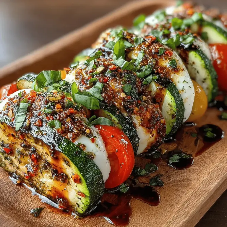 As the warmth of summer invites us to enjoy lighter fare, the Grilled Zucchini Caprese Stacks emerge as a delightful appetizer or side dish that captures the essence of the season. This dish marries the classic flavors of a traditional Caprese salad—fresh mozzarella, ripe tomatoes, and fragrant basil—with the unexpected addition of grilled zucchini. The result is a visually stunning and flavorful stack that not only pleases the palate but also offers a nutritious option for gatherings or family dinners.