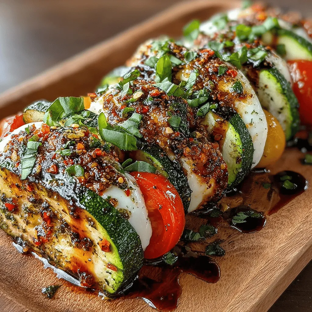 As the warmth of summer invites us to enjoy lighter fare, the Grilled Zucchini Caprese Stacks emerge as a delightful appetizer or side dish that captures the essence of the season. This dish marries the classic flavors of a traditional Caprese salad—fresh mozzarella, ripe tomatoes, and fragrant basil—with the unexpected addition of grilled zucchini. The result is a visually stunning and flavorful stack that not only pleases the palate but also offers a nutritious option for gatherings or family dinners.