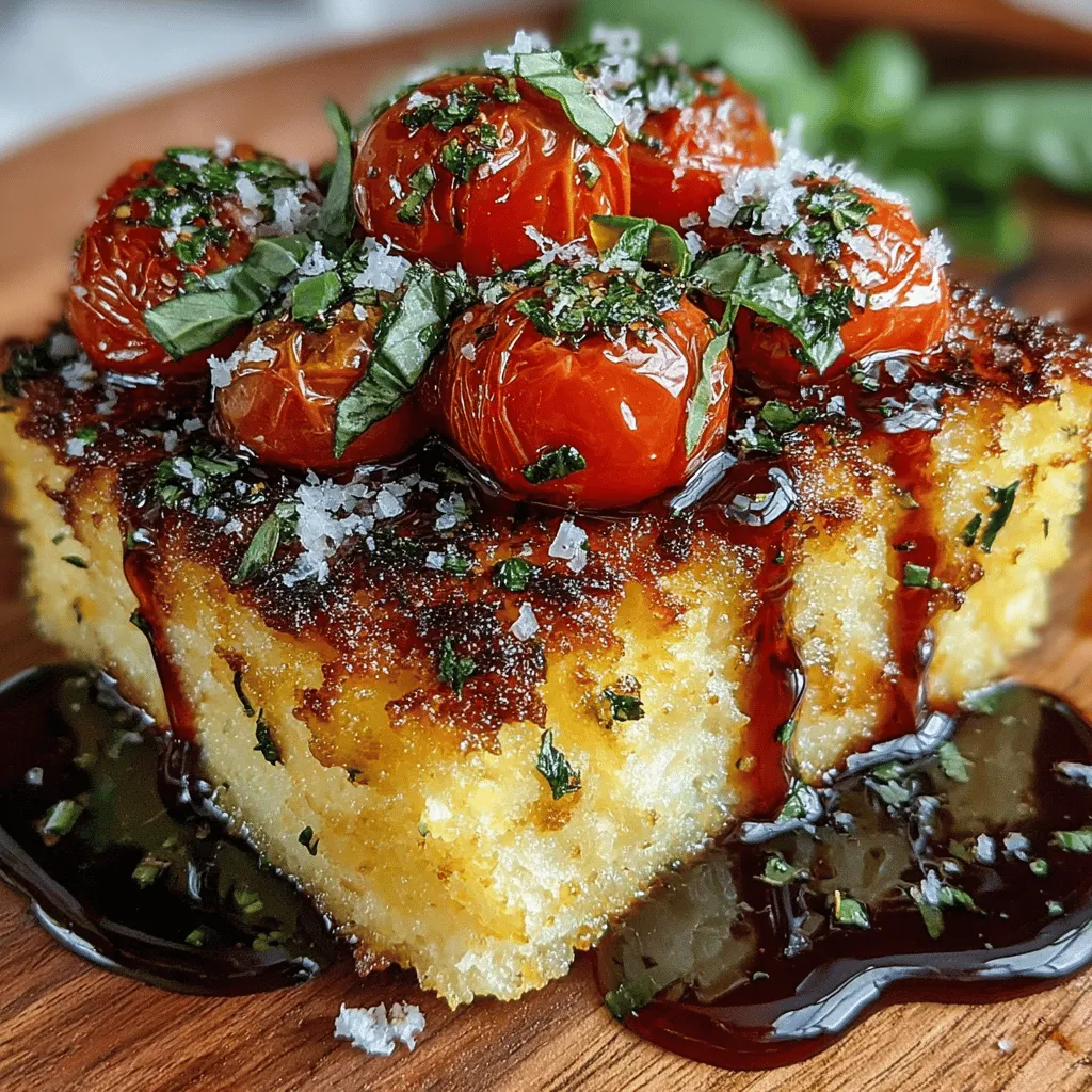 Polenta, a dish steeped in tradition and comfort, has made its way into the hearts and kitchens of food lovers worldwide. This versatile staple, made from ground cornmeal, serves as a warm, creamy base that can be dressed up or down to suit various culinary creations. In the recipe for Savory Herbed Polenta & Roasted Tomato Bake, polenta takes center stage, harmonizing beautifully with a medley of herbs and the sweet, caramelized flavors of roasted tomatoes, all enriched by the nutty depth of Parmesan cheese.
