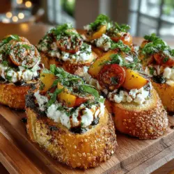 To fully appreciate the Sweet & Savory Peach & Goat Cheese Crostini, it’s essential to understand its foundation—crostini itself. Originating from Italy, the term "crostini" translates to "little toasts." Traditionally, crostini are made from thin slices of toasted bread, often served as a starter or appetizer. The bread is typically brushed with olive oil and baked until crisp, providing a satisfying crunch that contrasts with the toppings.
