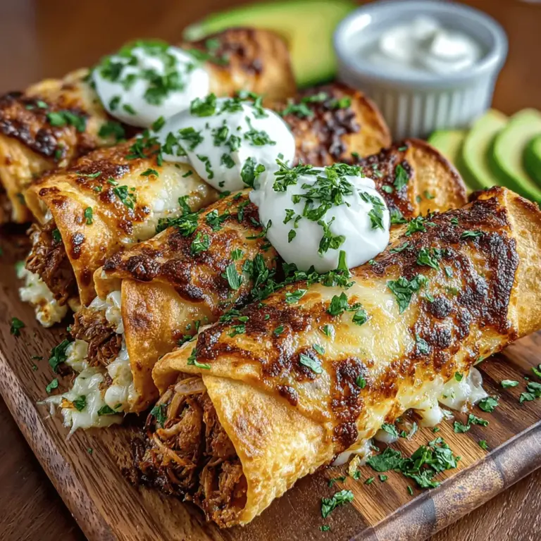 If you’re looking to bring some excitement to your dinner table or next gathering, look no further than the Spicy Hatch Chili Chicken Taquito Rolls. This mouthwatering recipe is a celebration of vibrant Mexican flavors, marrying tender shredded chicken with the distinctive smoky heat of Hatch green chiles. Each taquito is enveloped in a crispy flour tortilla and packed with creamy cheese and a carefully curated selection of spices. Whether you're serving them as an appetizer, a party snack, or a hearty main dish, these taquitos are sure to be a hit with family and friends.