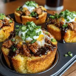 Mini BBQ Chicken Cornbread Bowls