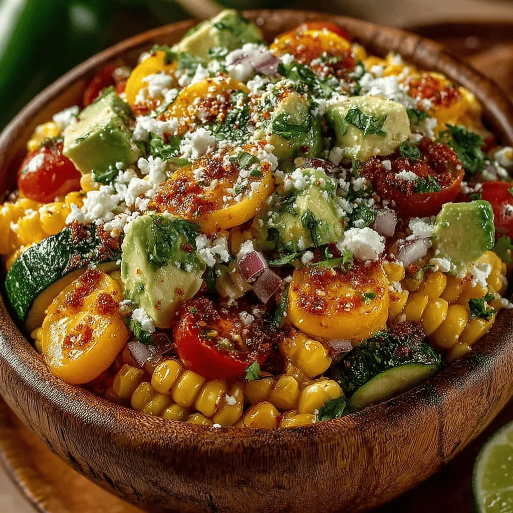 If you're on the lookout for a vibrant, healthy dish that captures the essence of summer while being suitable for year-round enjoyment, look no further than the Sweet Corn & Zucchini Fiesta Salad. Bursting with colors and flavors, this salad is a celebration of fresh ingredients, showcasing the natural sweetness of corn, the crispness of zucchini, and the juiciness of cherry tomatoes. It's versatile enough to serve as a delightful side dish at summer barbecues or as a light main course for a weeknight dinner. Not only is this salad visually appealing, but it also offers a wealth of health benefits that will satisfy the cravings of health-conscious eaters.