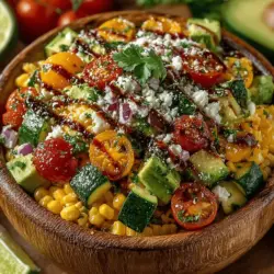 If you're on the lookout for a vibrant, healthy dish that captures the essence of summer while being suitable for year-round enjoyment, look no further than the Sweet Corn & Zucchini Fiesta Salad. Bursting with colors and flavors, this salad is a celebration of fresh ingredients, showcasing the natural sweetness of corn, the crispness of zucchini, and the juiciness of cherry tomatoes. It's versatile enough to serve as a delightful side dish at summer barbecues or as a light main course for a weeknight dinner. Not only is this salad visually appealing, but it also offers a wealth of health benefits that will satisfy the cravings of health-conscious eaters.