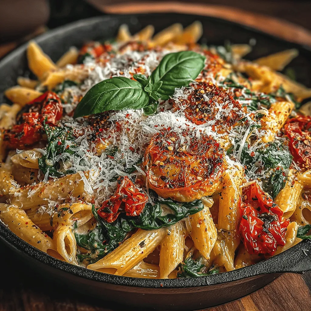 If you're searching for a weeknight dinner that balances comfort and convenience, look no further than Creamy Tomato Spinach Skillet Pasta. This dish not only satisfies cravings but also offers a quick solution for busy evenings when time is of the essence. The creamy tomato sauce envelops every piece of pasta, while the fresh spinach brings a delightful pop of color and nutrition. With its harmonious blend of flavors and textures, this skillet pasta is sure to become a staple in your household.