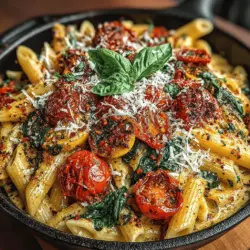 If you're searching for a weeknight dinner that balances comfort and convenience, look no further than Creamy Tomato Spinach Skillet Pasta. This dish not only satisfies cravings but also offers a quick solution for busy evenings when time is of the essence. The creamy tomato sauce envelops every piece of pasta, while the fresh spinach brings a delightful pop of color and nutrition. With its harmonious blend of flavors and textures, this skillet pasta is sure to become a staple in your household.