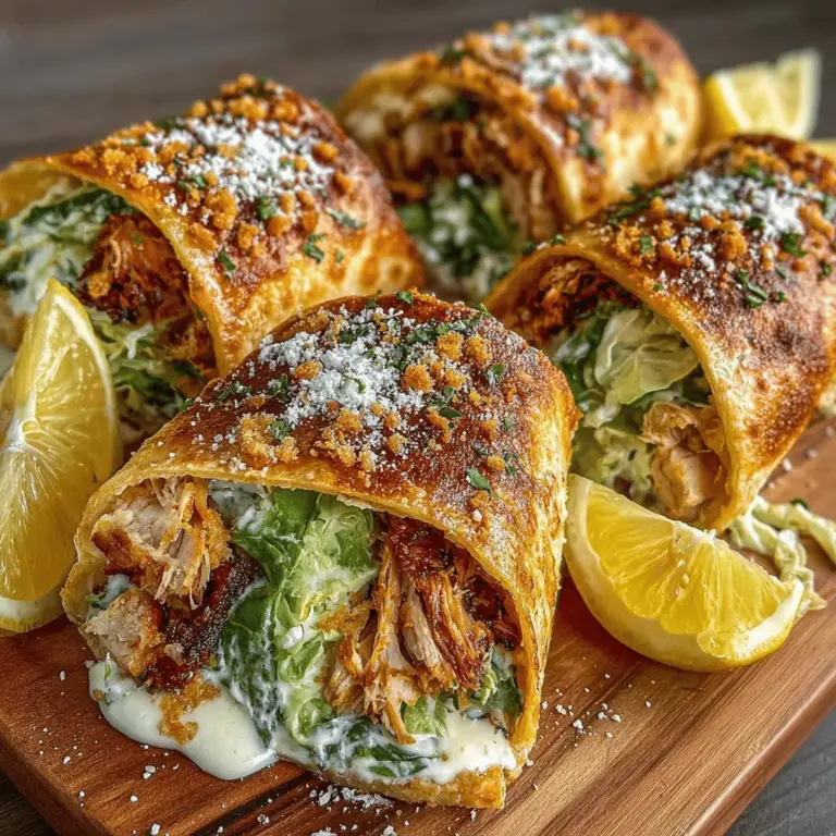 In the world of quick meals that pack a flavorful punch, Crispy Chicken Caesar Tortilla Pockets stand out as a top choice. This delightful recipe combines the classic flavors of a Caesar salad with the convenience of a portable tortilla pocket, making it an ideal option for busy lunches, picnics, or casual dinners. The allure of this dish lies not only in its taste but also in its versatility; it can be easily customized to suit various dietary preferences or ingredient availability.