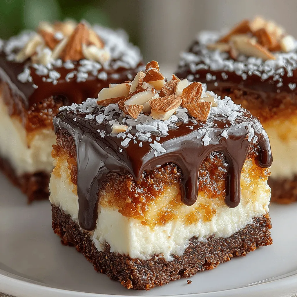 Indulging in a delectable dessert can often feel like a guilty pleasure, but what if you could enjoy a sweet treat that not only satisfies your cravings but also incorporates wholesome ingredients? Enter the Coconut Delight Almond Joy Squares, a perfect blend of creamy yogurt, rich chocolate, and the delightful crunch of almonds and coconut. This recipe is not only simple to make but also caters to various dietary preferences, making it an excellent addition to any gathering or a special treat for yourself.