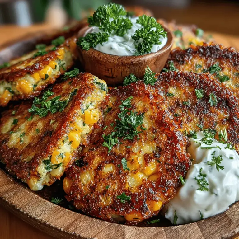 Mini Sweet Corn & Zucchini Fritters are a vibrant and mouthwatering dish that encapsulates the essence of seasonal produce. Combining the natural sweetness of corn with the mild, refreshing taste of zucchini, these fritters are not just a culinary treat; they are incredibly versatile. Whether served as an appetizer, a light snack, or even as a main course alongside a fresh salad, these fritters can adapt to any meal occasion. What makes them even more appealing is their ease of preparation and nutritional benefits, making them a favorite among health-conscious food lovers.