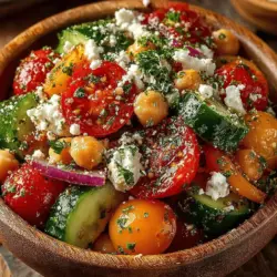 In the realm of nutritious and flavorful meals, the Feta and Cucumber Chickpea Delight stands out as a vibrant dish that perfectly balances taste and health. This recipe is an excellent choice for anyone seeking a quick and satisfying meal that’s both refreshing and packed with wholesome ingredients. Ideal for a light lunch, as a side dish, or even as a party appetizer, this delightful salad offers endless versatility to fit any occasion.