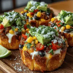 Colorful Mini Veggie Queso Taco Boats