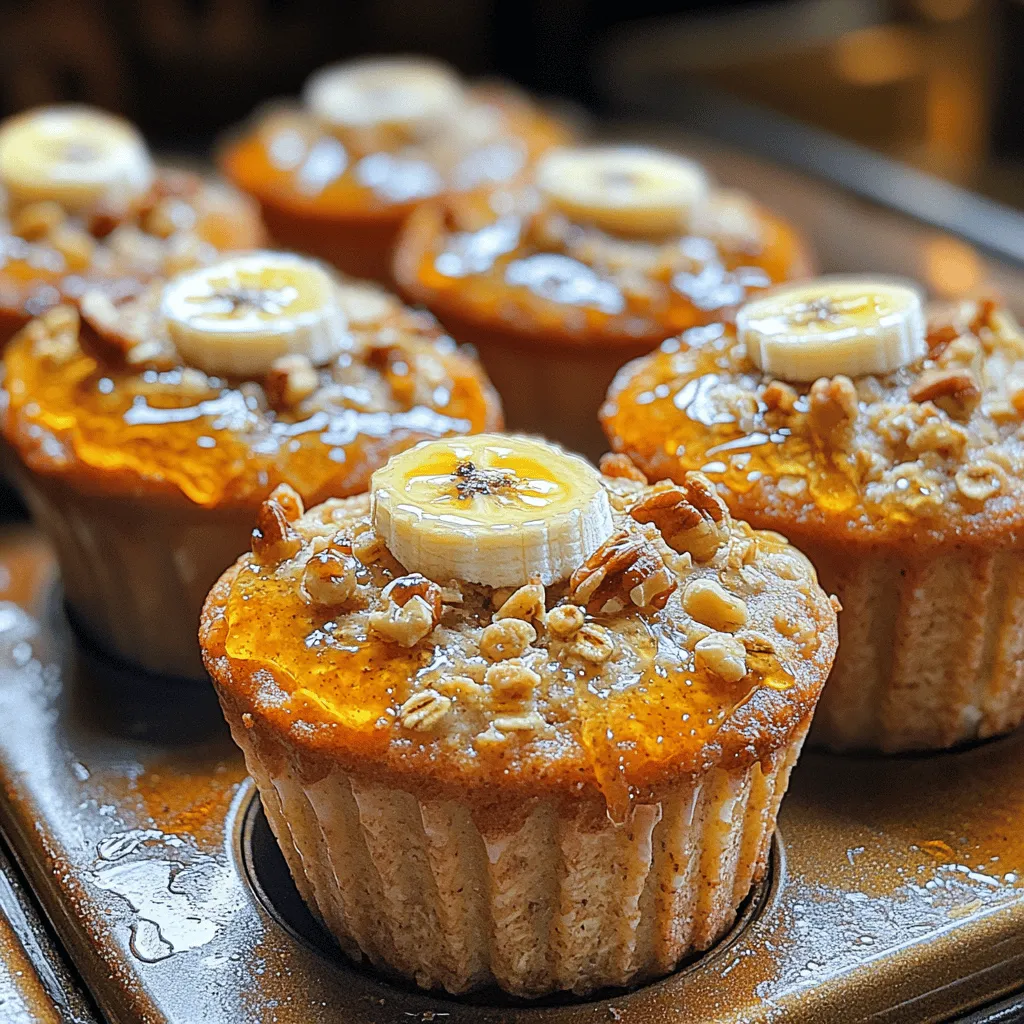 Baked Banana Oat Cups with Walnuts