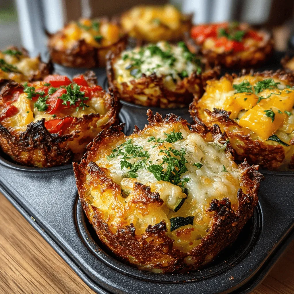 In a culinary landscape often dominated by fast and easy meals, the Mini Veggie & Cheese Hash Nests stand out as a delightful option that balances convenience with mouthwatering flavor. This innovative recipe features a base of grated russet potatoes, which are transformed into crispy nests that cradle a colorful medley of vegetables and a rich blend of cheeses. Not only are these nests visually striking, but they also cater to a variety of occasions—from brunch gatherings to light dinners, making them a versatile addition to any meal repertoire.