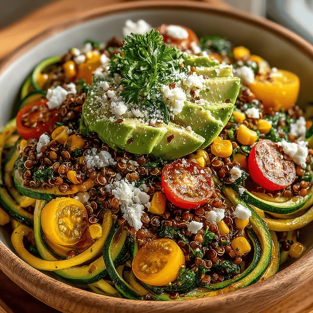 In a world where health-conscious eating has become a priority for many, recipes that are both nutritious and delightful are more sought after than ever. One such recipe that embodies this spirit is the Vibrant Zucchini & Lentil Salad Bowls. This dish not only bursts with color but also provides a plethora of flavors and textures, making it an appealing option for anyone looking to elevate their meal game. Whether you are a seasoned chef or a culinary novice, this salad is remarkably simple to prepare, ensuring that you can whip it up effortlessly for lunch, dinner, or even as a side dish for gatherings.