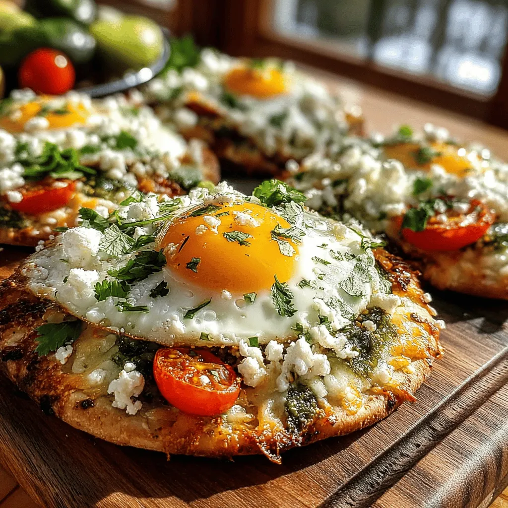 Temperature control is crucial when it comes to cooking to ensure that each component of your Spicy Green Chili Breakfast Pita Pizzas achieves its desired texture and flavor. Preheating your oven to the right temperature allows the pitas to crisp up while ensuring that the eggs cook just right. An oven temperature of 400°F (200°C) is ideal for this recipe, as it strikes a balance between baking the pita base and perfectly cooking the eggs. This approach helps to avoid overcooking the eggs or leaving the pitas soggy, leading to a delightful breakfast experience.