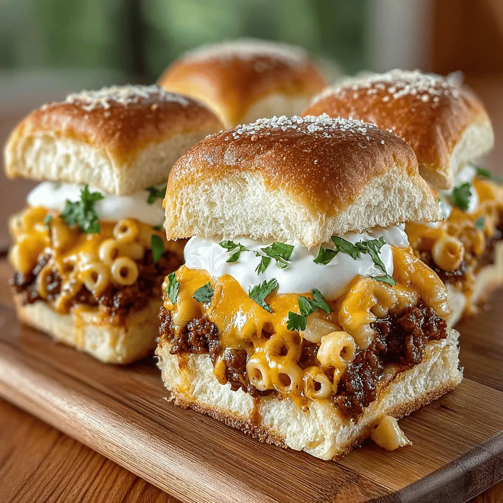 Chili Mac Sliders with Cheddar Sauce is a dish that beautifully marries the robust flavors of chili with the comforting essence of macaroni and cheese, all nestled within a soft slider bun. This fusion of flavors creates a meal that is not only satisfying but also incredibly fun to eat. Whether you're hosting a game day party, planning a family gathering, or simply enjoying a cozy night in, these sliders are a perfect addition to your menu. They are easy to prepare and can be made in bulk, making them ideal for sharing with friends and family.