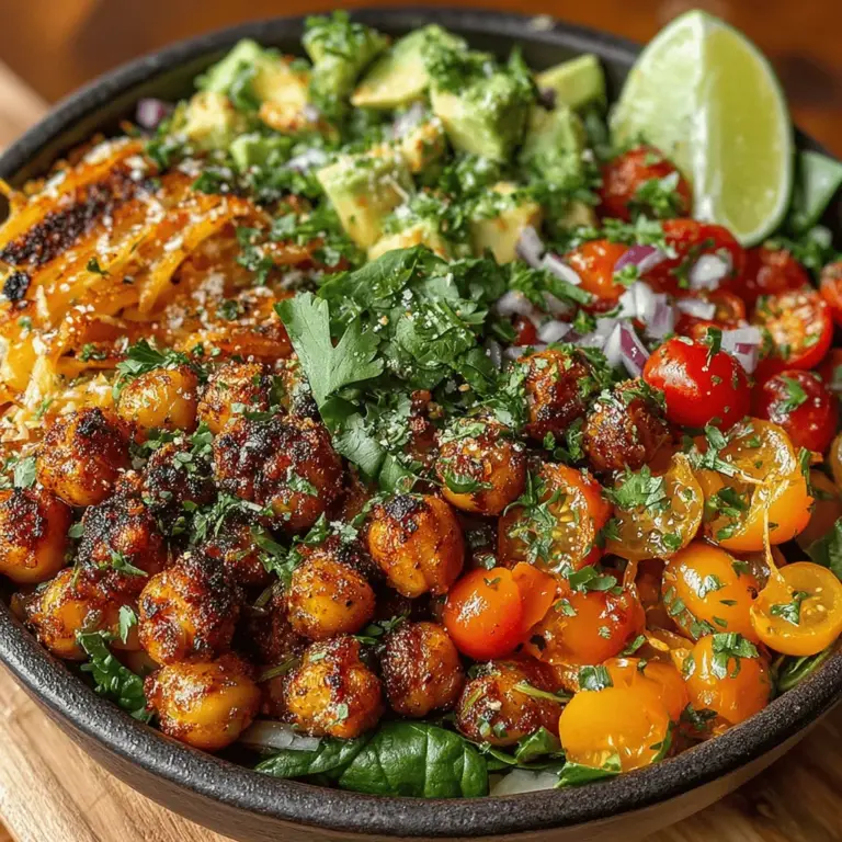 The Crunchy Roasted Chickpea Avocado Bowl is a delightful fusion of flavors and textures that will leave your taste buds dancing. This vibrant dish features crispy roasted chickpeas paired with creamy avocados and fresh vegetables, creating a balanced meal perfect for lunch or dinner. Packed with protein, healthy fats, and essential nutrients, this recipe is not only delicious but also a wholesome choice for health-conscious eaters. Beyond its appealing taste and aesthetic, this bowl is versatile and can be tailored to suit various dietary preferences, making it a go-to option for anyone looking to enjoy a nourishing meal.