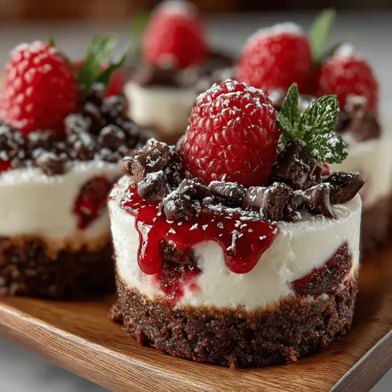 Raspberry Brownie Heaven: Frozen Yogurt Discs are the ultimate dessert for those who crave something sweet yet refreshing. This innovative recipe marries the rich, fudgy goodness of brownies with the creamy, tangy delight of Greek yogurt and the vibrant burst of tart raspberries. The result is a heavenly treat that not only satisfies your sweet tooth but also provides a refreshing counterpoint, making it perfect for warm weather or as a unique offering at gatherings. Whether you're planning a summer barbecue, a birthday party, or simply indulging in a personal treat, these frozen yogurt discs are sure to impress.