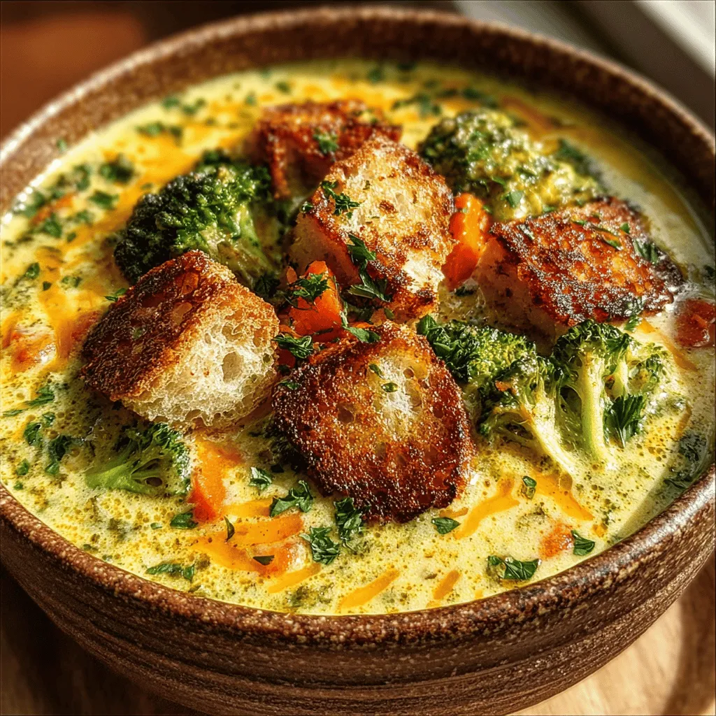 In the realm of comfort foods, few dishes can match the warmth and satisfaction of a hearty soup. Cheesy Broccoli Bliss Soup stands out as a delightful blend of fresh broccoli, creamy cheese, and savory spices, offering both nutrition and indulgence in every spoonful. This recipe is particularly well-suited for chilly evenings or those days when you're simply craving a comforting bowl of goodness that warms you from the inside out.