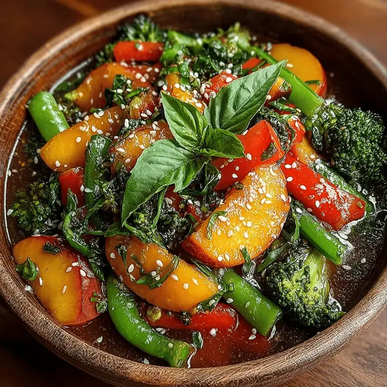 In the world of culinary delights, few dishes can transform a simple meal into a vibrant feast as effectively as a stir fry. Among the myriad of stir fry recipes, the Peach Paradise Veggie Stir Fry stands out as a stunning example of how fresh, wholesome ingredients can come together to create a dish that is both visually appealing and packed with flavor. This recipe harmoniously melds the sweetness of ripe peaches with a colorful array of fresh vegetables, offering a delightful combination that is as nutritious as it is delicious.