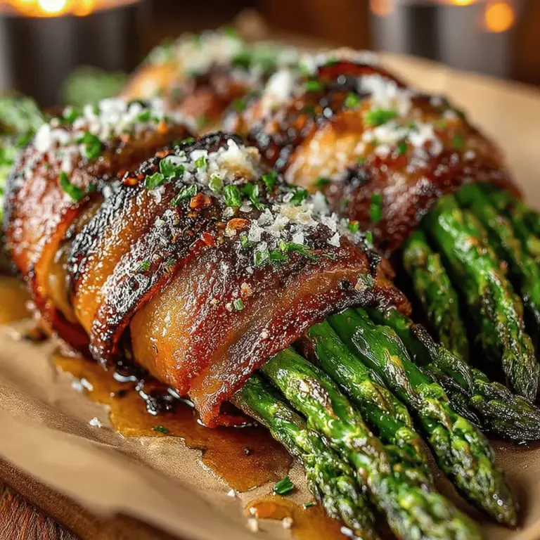 When it comes to appetizers or side dishes that impress without overwhelming, few recipes can compete with Bacon-Wrapped Asparagus Bundles. This scrumptious dish combines the rich, savory flavor of crispy bacon with the tender, fresh taste of asparagus, creating a delightful contrast that tantalizes the taste buds. Whether you’re hosting a family gathering, planning a festive party, or simply looking for a quick and satisfying addition to your weeknight meal, this recipe fits the bill perfectly.
