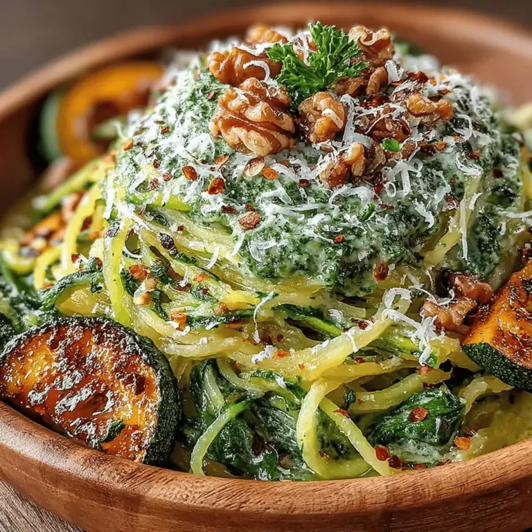 If you're looking for a fresh and healthy twist on traditional pasta dishes, Creamy Spinach Pesto Spaghetti Squash is a recipe that will surely impress. This vibrant dish combines the unique texture of roasted spaghetti squash with a rich and creamy spinach pesto, creating a satisfying meal that caters to both taste buds and health-conscious diets. With its colorful presentation and delightful flavors, this recipe is not only a feast for the eyes but also a nourishing option for anyone seeking a lower-carb alternative to conventional pasta.
