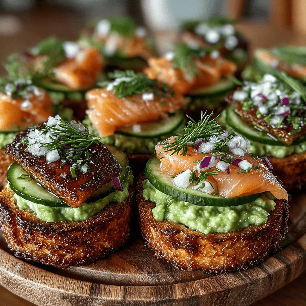 Before diving into the details of creating these delightful mini salmon avocado toast circles, it's essential to preheat your oven to 375°F (190°C). Preheating ensures that your bread will toast evenly and develop a satisfying crunch, which is vital for achieving the perfect texture.