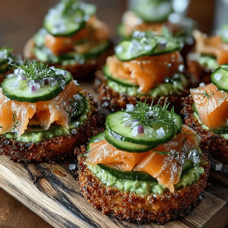 Before diving into the details of creating these delightful mini salmon avocado toast circles, it's essential to preheat your oven to 375°F (190°C). Preheating ensures that your bread will toast evenly and develop a satisfying crunch, which is vital for achieving the perfect texture.