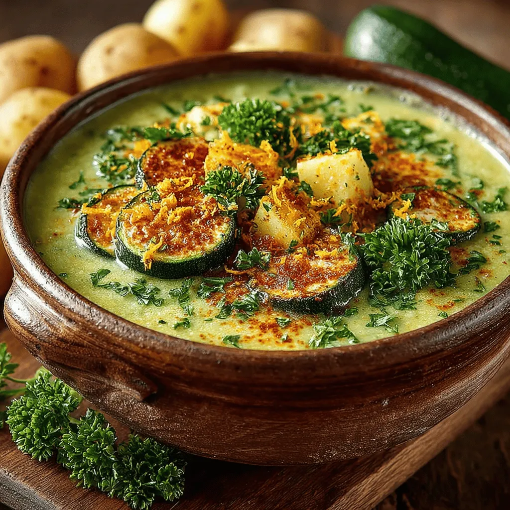 When it comes to comforting dishes that are both nourishing and easy to prepare, Zesty Creamy Zucchini Soup stands out as a perfect choice. This delightful soup combines the fresh, slightly sweet flavor of zucchini with a zesty twist that elevates its taste profile. Whether you're seeking a light lunch, a soothing dinner option, or a nourishing starter for a dinner party, this recipe checks all the boxes. Its ease of preparation and versatility make it suitable for any season, and for those with specific dietary preferences, it can easily be adapted to fit vegan or dairy-free lifestyles.