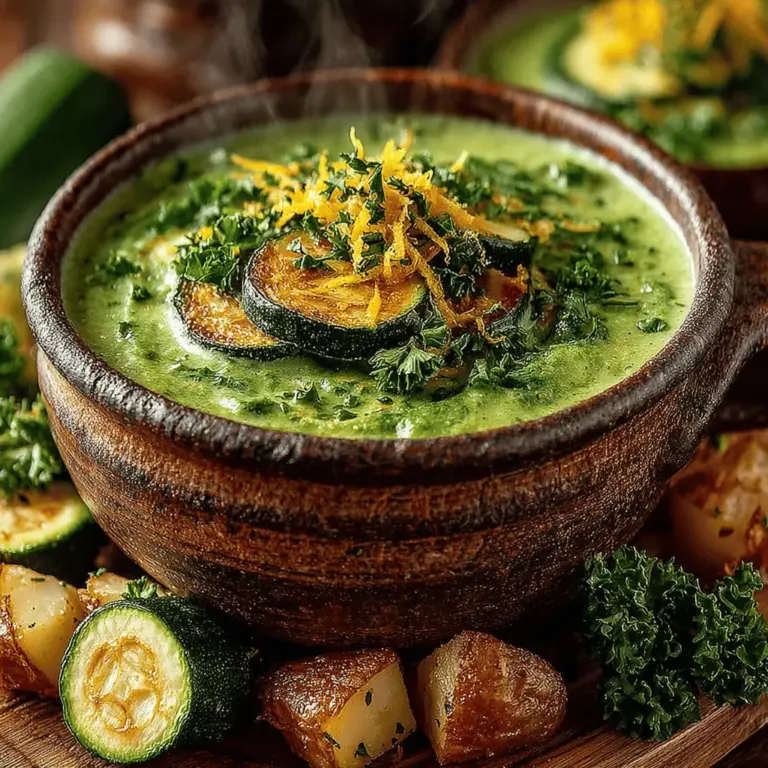 When it comes to comforting dishes that are both nourishing and easy to prepare, Zesty Creamy Zucchini Soup stands out as a perfect choice. This delightful soup combines the fresh, slightly sweet flavor of zucchini with a zesty twist that elevates its taste profile. Whether you're seeking a light lunch, a soothing dinner option, or a nourishing starter for a dinner party, this recipe checks all the boxes. Its ease of preparation and versatility make it suitable for any season, and for those with specific dietary preferences, it can easily be adapted to fit vegan or dairy-free lifestyles.