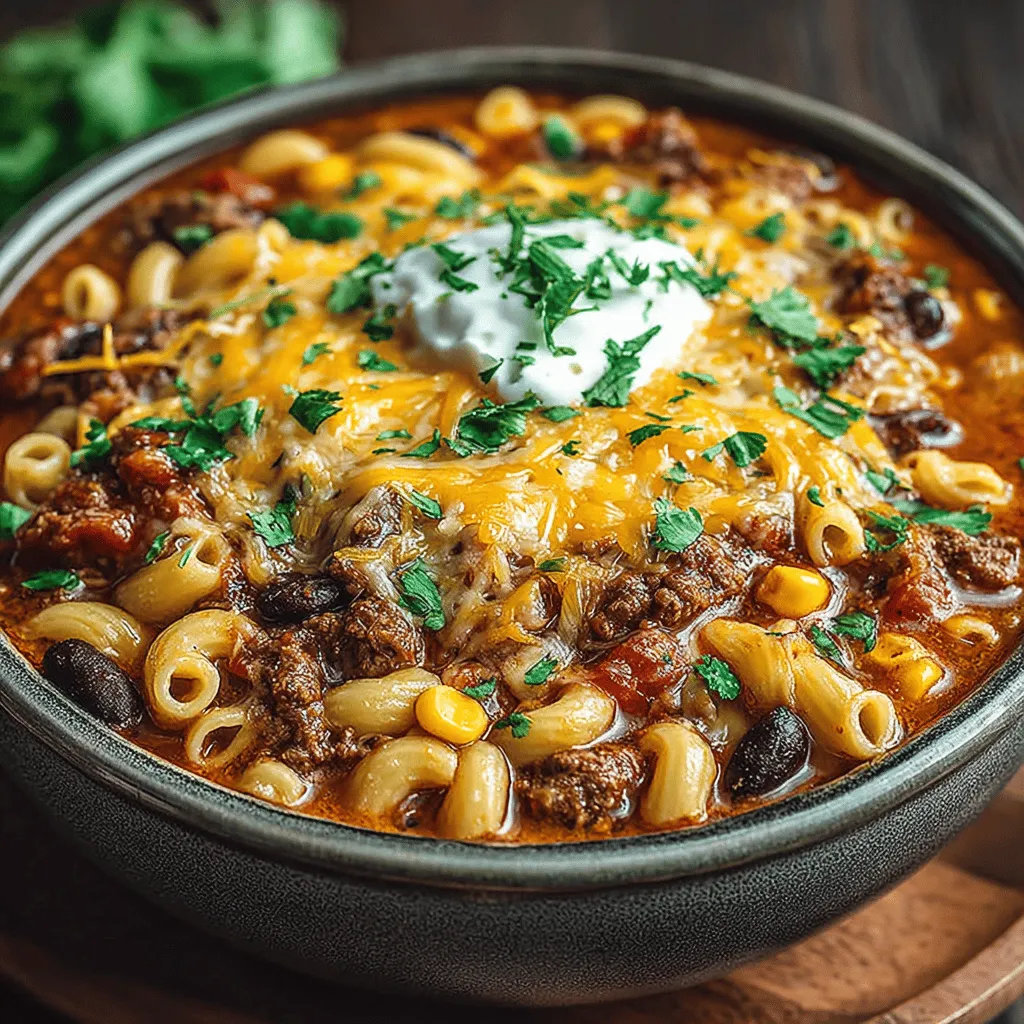 Cheesy Crockpot Chili Mac with Corn