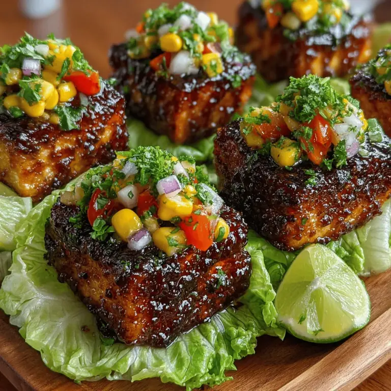 In today’s culinary landscape, healthy eating doesn’t have to be boring or time-consuming. The Mini BBQ Tofu Lettuce Boats offer a delightful combination of flavors and textures, making them the perfect appetizer or light meal. Packed with protein-rich tofu, vibrant vegetables, and zesty BBQ sauce, these lettuce wraps are not only satisfying but also easy to prepare. Whether you are a seasoned vegetarian or simply looking to incorporate more plant-based meals into your diet, this recipe is sure to impress.