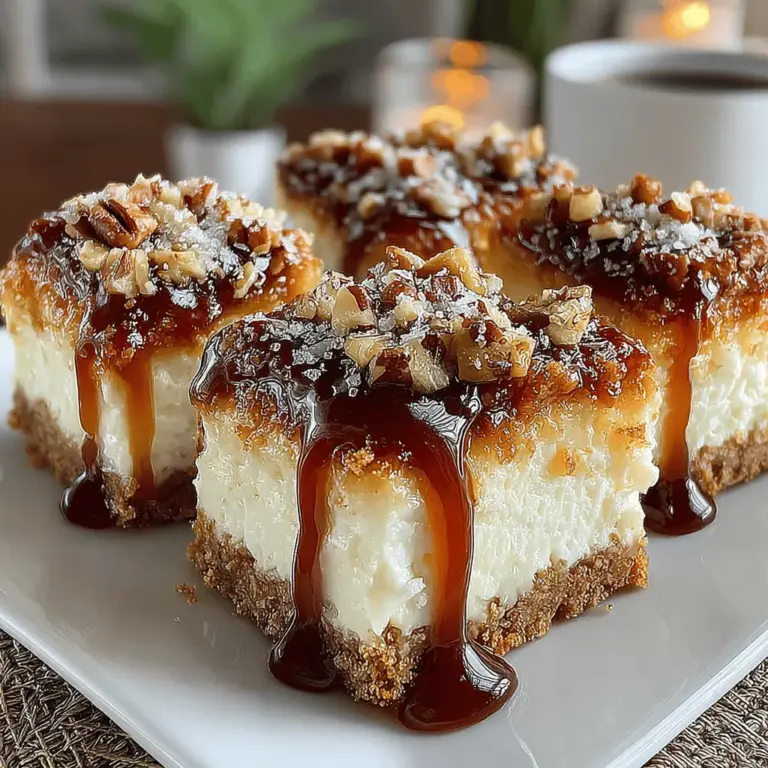 Welcome to the delightful world of autumn flavors! Today, we're diving into a recipe that captures the essence of the season: Autumn Delight Caramel Pecan Pumpkin Cheesecake Bars. These bars are more than just a dessert; they are a celebration of fall—combining the warm, earthy flavors of pumpkin and pecans with the rich, creamy texture of cheesecake. Perfect for family gatherings, holiday feasts, or a cozy night in, these bars are sure to please both dessert aficionados and those simply in search of a taste of autumn.