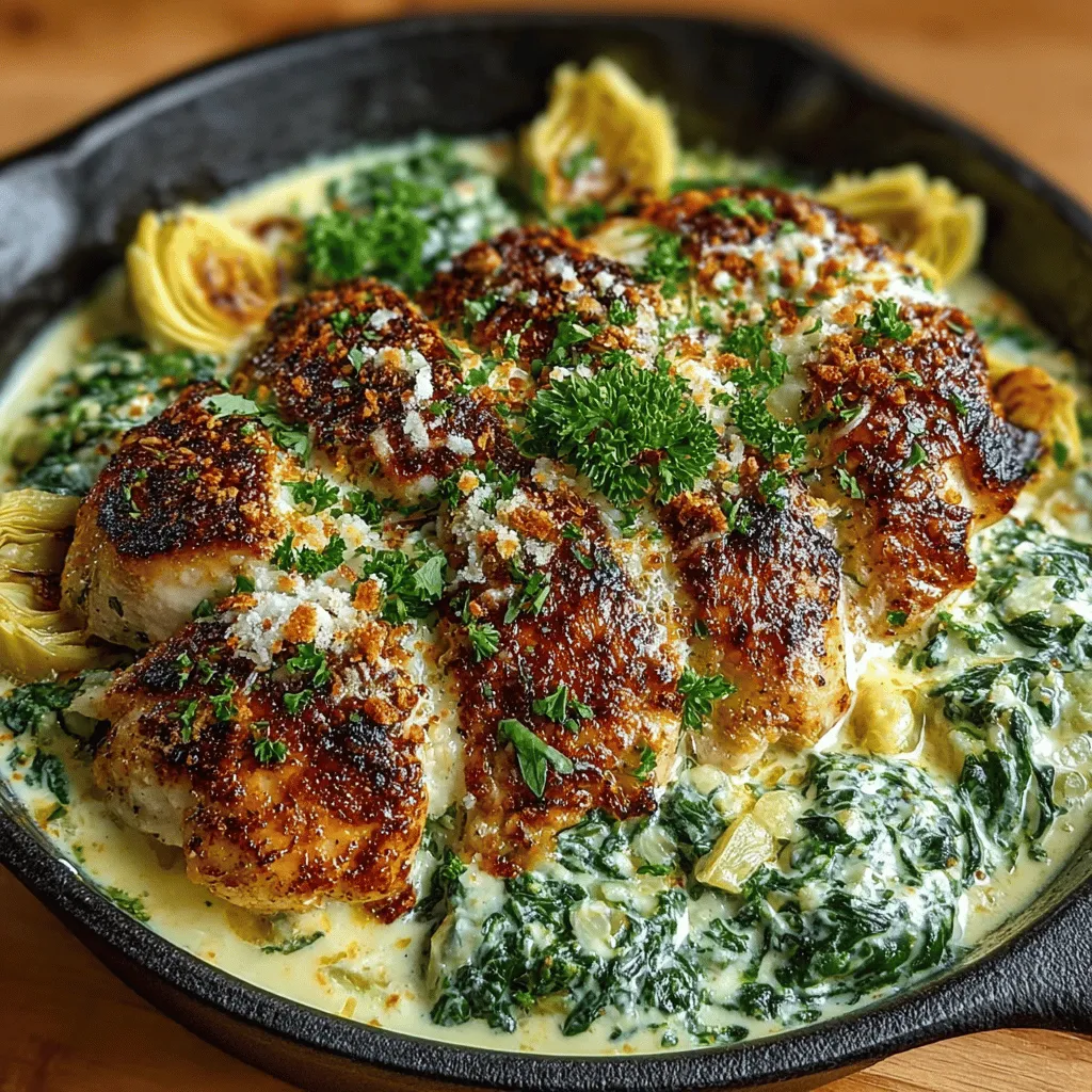 In the realm of comfort food, few dishes can compare to the luxurious and hearty Creamy Spinach and Artichoke Chicken Skillet. This delightful recipe merges the tenderness of chicken breasts with a rich, creamy sauce that is infused with vibrant spinach and tangy artichokes. Whether you’re looking for a quick weeknight dinner or aiming to impress guests at a special gathering, this dish stands out for its ease of preparation and flavor-packed profile. With its creamy texture and colorful presentation, the Creamy Spinach and Artichoke Chicken Skillet is destined to become a family favorite.