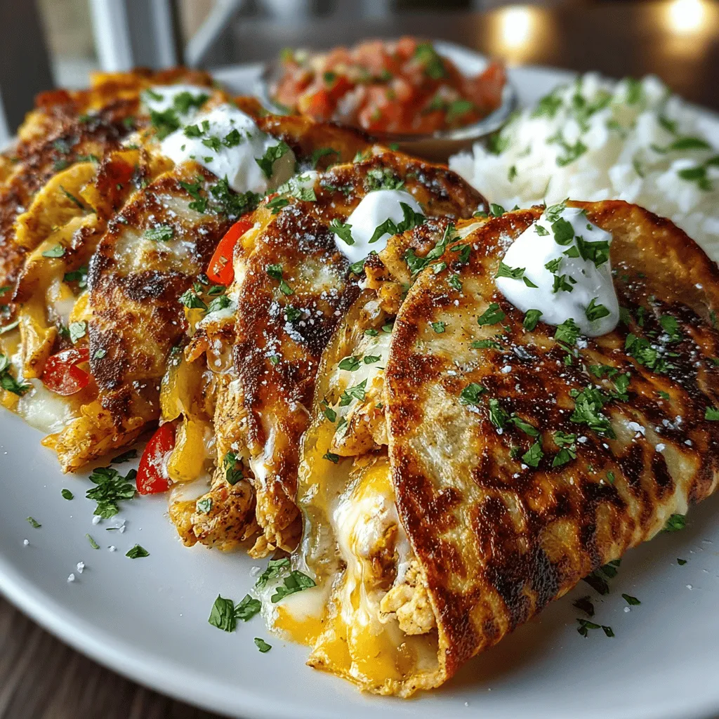 Sizzling Chicken Fajita Quesadillas are an irresistible dish that brings together the smoky, savory essence of seasoned chicken and the vibrant crunch of colorful vegetables, all enveloped in a crispy tortilla. Whether you’re looking for a quick weeknight dinner or a fun gathering dish, these quesadillas offer a delightful combination of flavors and textures that will satisfy any palate. The ease of preparation and the minimal cooking time required make this recipe an ideal choice for busy schedules, while the adaptability of the ingredients allows for customization to suit various dietary preferences.