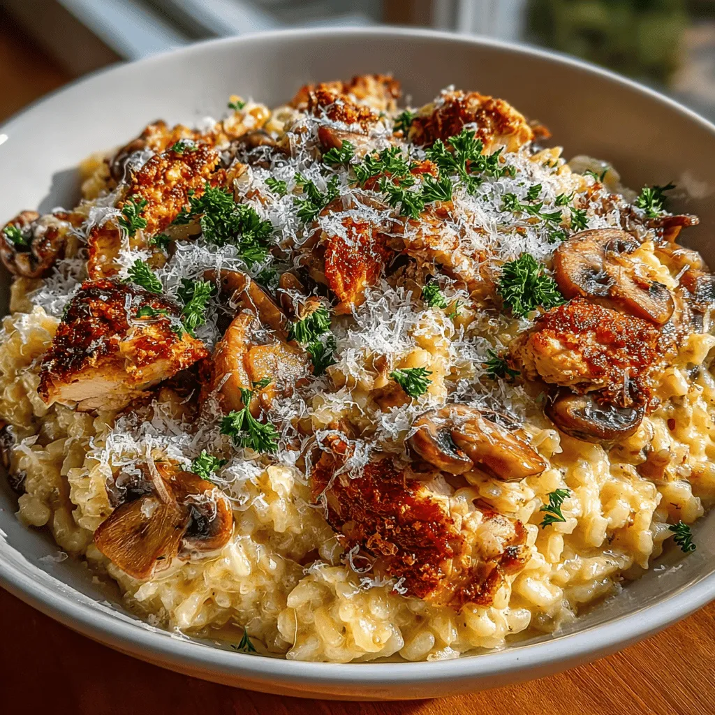 Heavenly Creamy Mushroom and Chicken Risotto is a dish that brings comfort and warmth to any dining table. With its rich flavors and creamy consistency, this risotto stands out as a perfect meal for various occasions, whether it's a cozy family dinner or a special gathering with friends. The combination of earthy mushrooms, succulent chicken, and the signature creamy texture of Arborio rice creates a culinary delight that is both satisfying and elegant. As you savor each bite, the balance of textures and flavors will make you appreciate the art of Italian cooking.