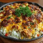 Indulge in the comforting embrace of a classic dish that marries tender chicken, creamy cheese, and fluffy rice: Cheesy Chicken and Rice Casserole Delight. This one-pan meal is perfect for busy weeknights or cozy family gatherings, offering a hearty and satisfying option that appeals to both adults and children alike. With simple ingredients and straightforward steps, this recipe is designed to make your cooking experience both enjoyable and rewarding.