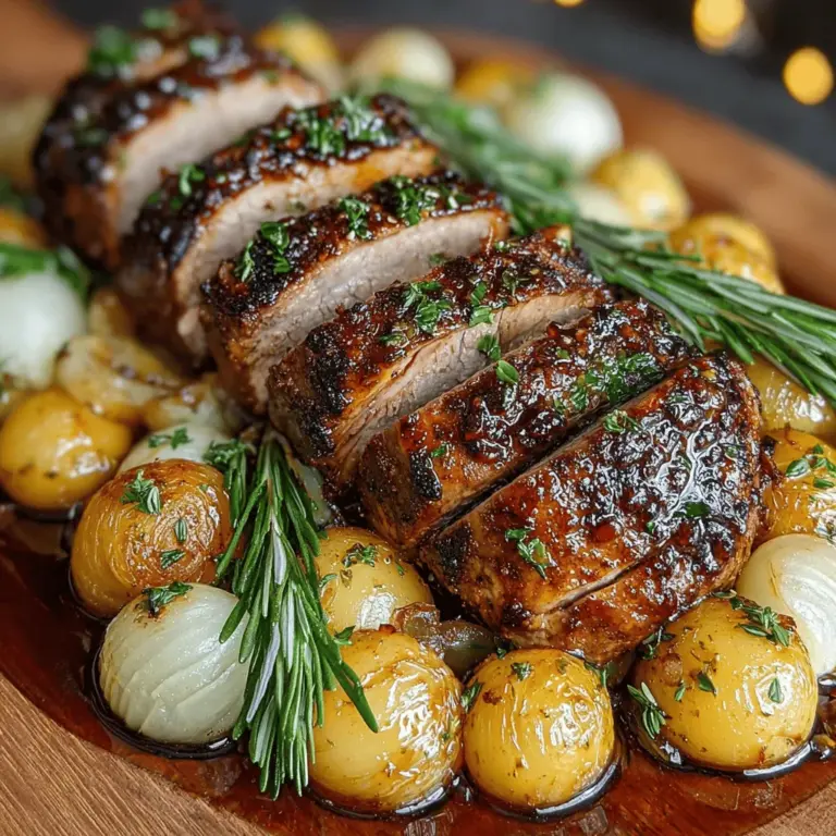If you’re looking for a dish that beautifully marries savory and sweet flavors while remaining simple yet elegant, look no further than Savory Pork Tenderloin with Apples and Onions. This recipe strikes a perfect balance between the rich, juicy tenderness of pork and the natural sweetness of apples, creating a delightful experience for the palate. The dish is not only visually appealing but also offers a comforting aroma that fills your kitchen, making it an ideal choice for family dinners or special occasions where you want to impress your guests without spending hours in the kitchen.