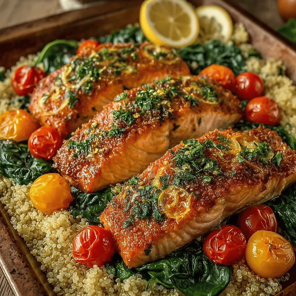 When it comes to preparing a wholesome meal that packs a flavorful punch, the Zesty One-Pan Lemon Herb Salmon and Quinoa is a standout option. This delightful dish not only impresses with its vibrant combination of ingredients but also offers a symphony of tastes that can satisfy even the pickiest of eaters. Whether you're an experienced home cook or just starting, this recipe embodies simplicity and sophistication, making it an ideal choice for weeknight dinners or special occasions.