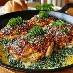 Creamy Garlic Chicken and Spinach Skillet